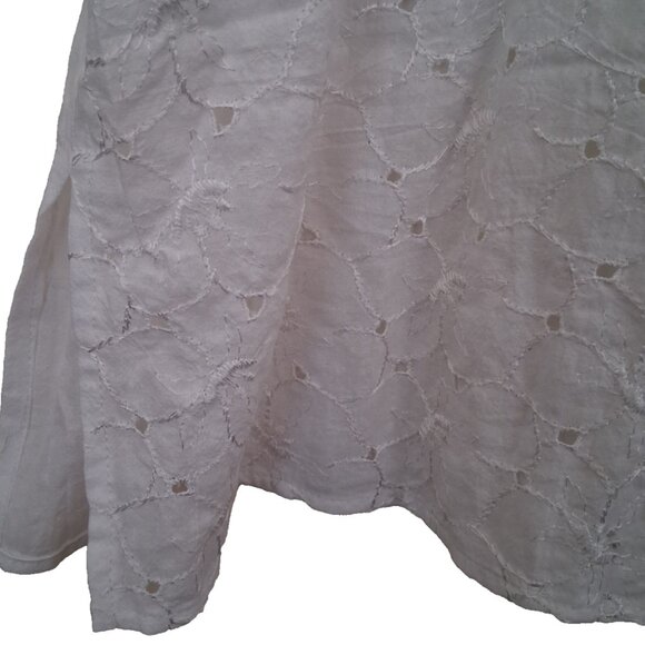 Vintage Maggie Sweet Womens Floral Button Up Top Size 3X White Swiss Dot Career - Picture 4 of 9